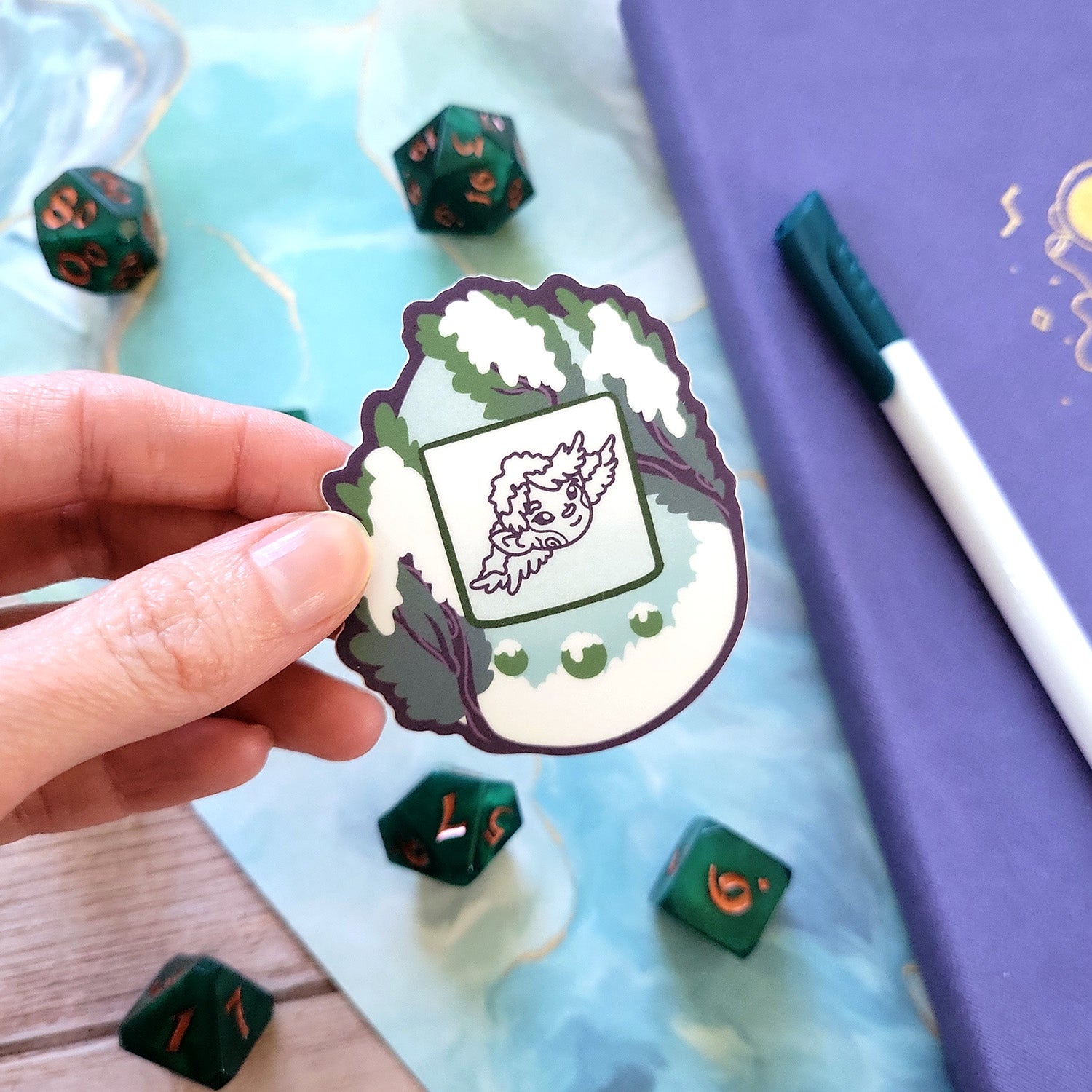 Dryad Tamagotchi Sticker - Geeky merchandise for people who play D&D - Merch to wear and cute accessories and stationery Paola's Pixels