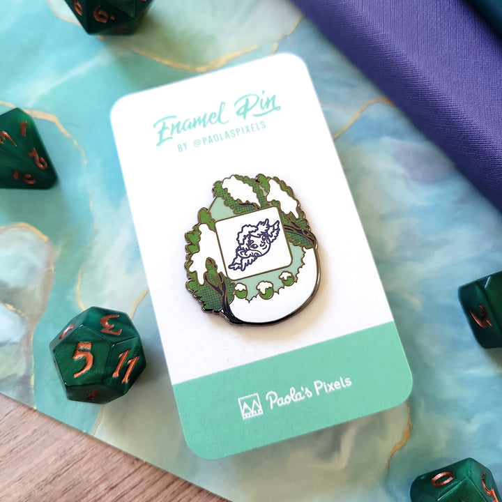 Dryad Tamagotchi Pin - Geeky merchandise for people who play D&D - Merch to wear and cute accessories and stationery Paola's Pixels