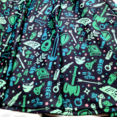 Dungeon Academia Skater Skirt - Geeky merchandise for people who play D&D - Merch to wear and cute accessories and stationery Paola's Pixels