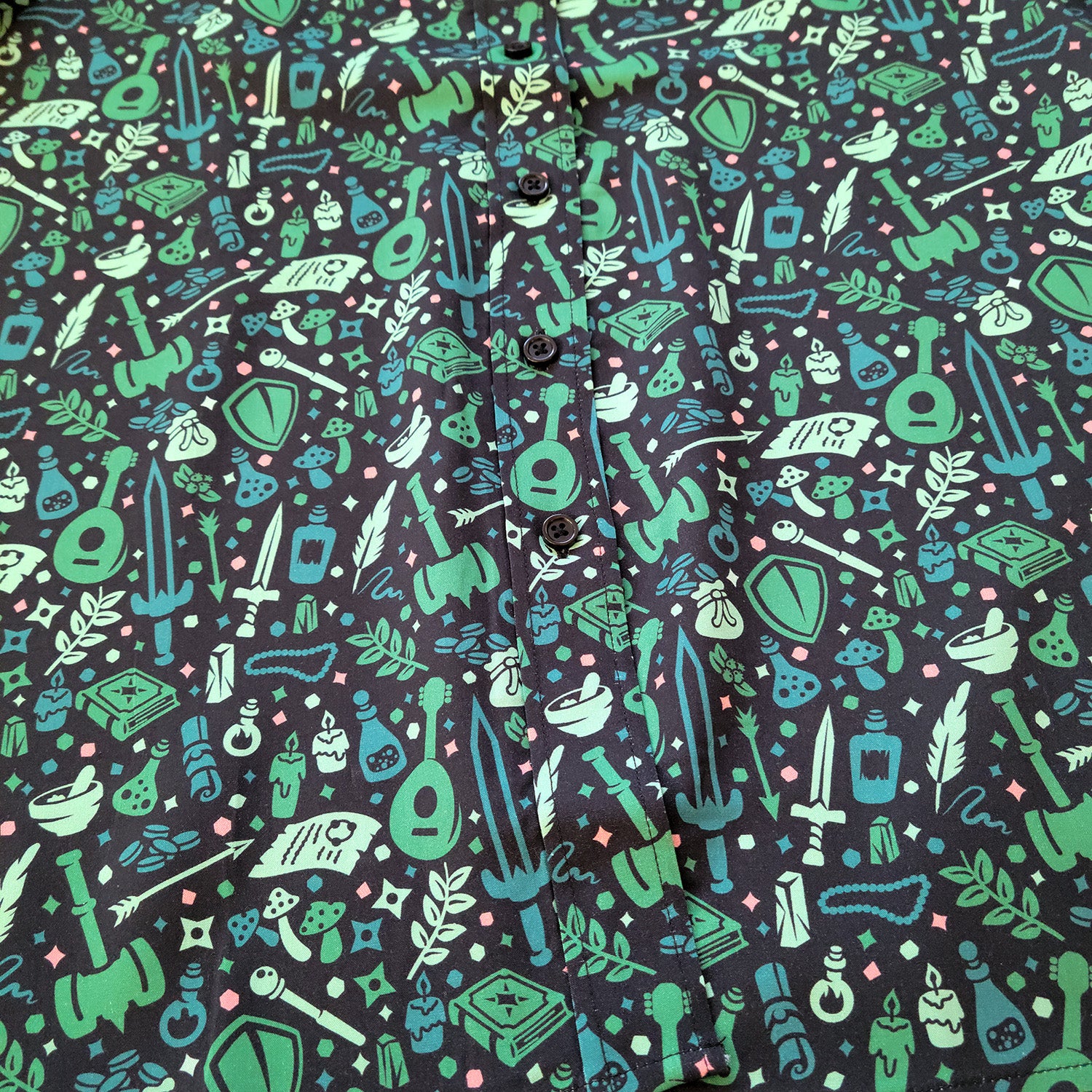 Dungeon Academia Women's Button Up - Geeky merchandise for people who play D&D - Merch to wear and cute accessories and stationery Paola's Pixels