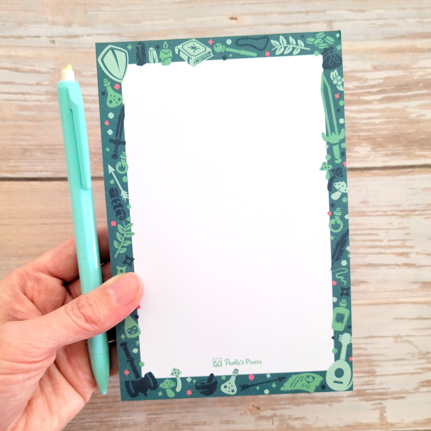 Dungeon Academia Notepad - Geeky merchandise for people who play D&D - Merch to wear and cute accessories and stationery Paola's Pixels