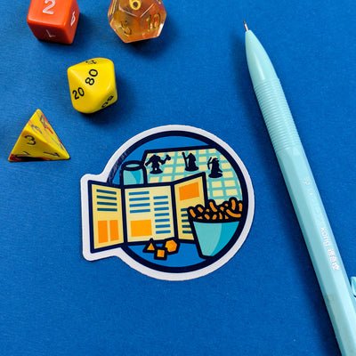 Game Master Scene sticker - Geeky merchandise for people who play D&D - Merch to wear and cute accessories and stationery Paola's Pixels