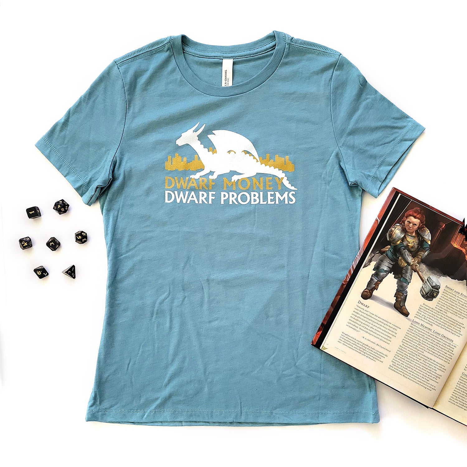 Dwarf Money Dwarf Problems Women's Shirt - Geeky merchandise for people who play D&D - Merch to wear and cute accessories and stationery Paola's Pixels