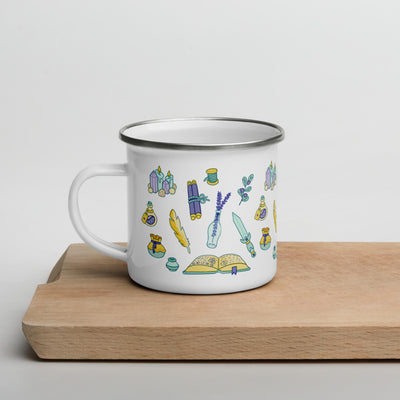 Wizard Enamel Mug - Geeky merchandise for people who play D&D - Merch to wear and cute accessories and stationery Paola's Pixels
