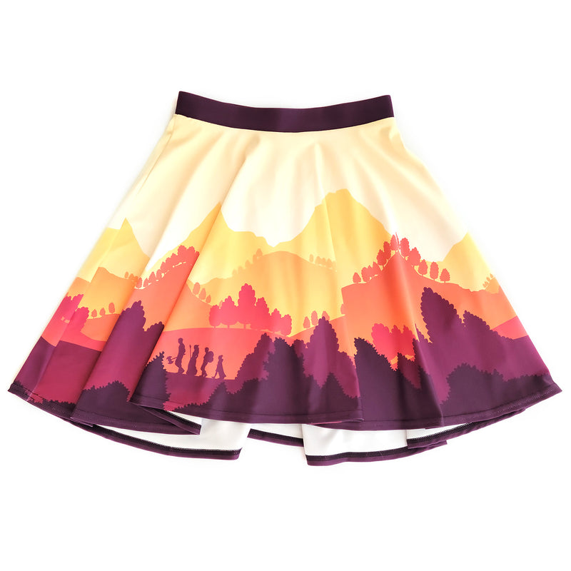 Fall Adventure Landscape Skater Skirt - Geeky merchandise for people who play D&D - Merch to wear and cute accessories and stationery Paola&