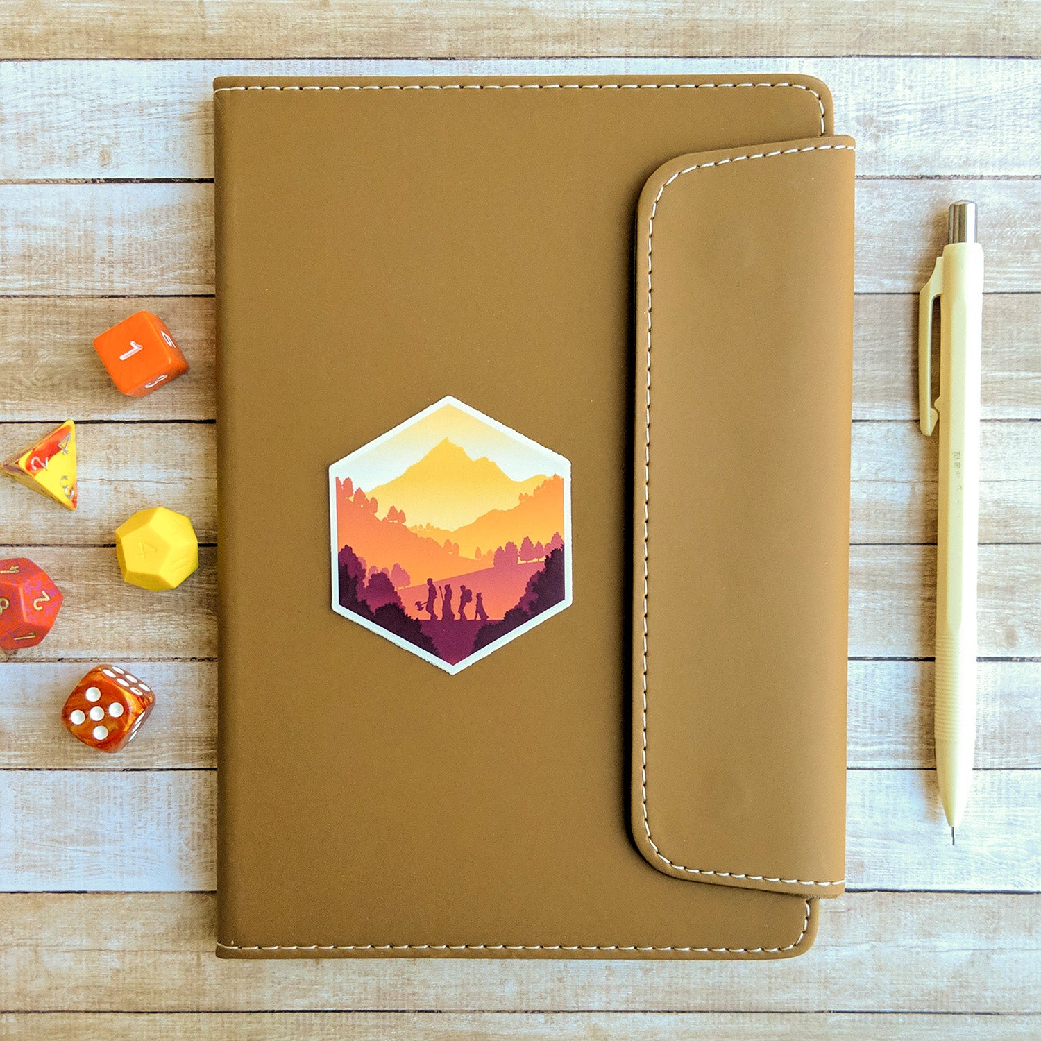 d20 Fall Adventure Sticker - Geeky merchandise for people who play D&D - Merch to wear and cute accessories and stationery Paola's Pixels