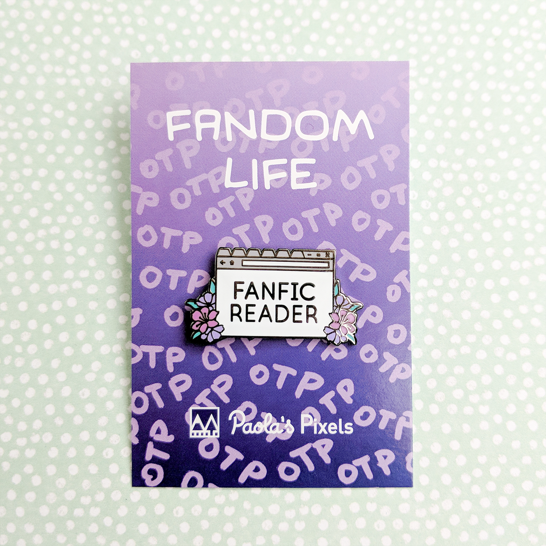 Fanfic Reader Enamel Pin - Geeky merchandise for people who play D&D - Merch to wear and cute accessories and stationery Paola's Pixels