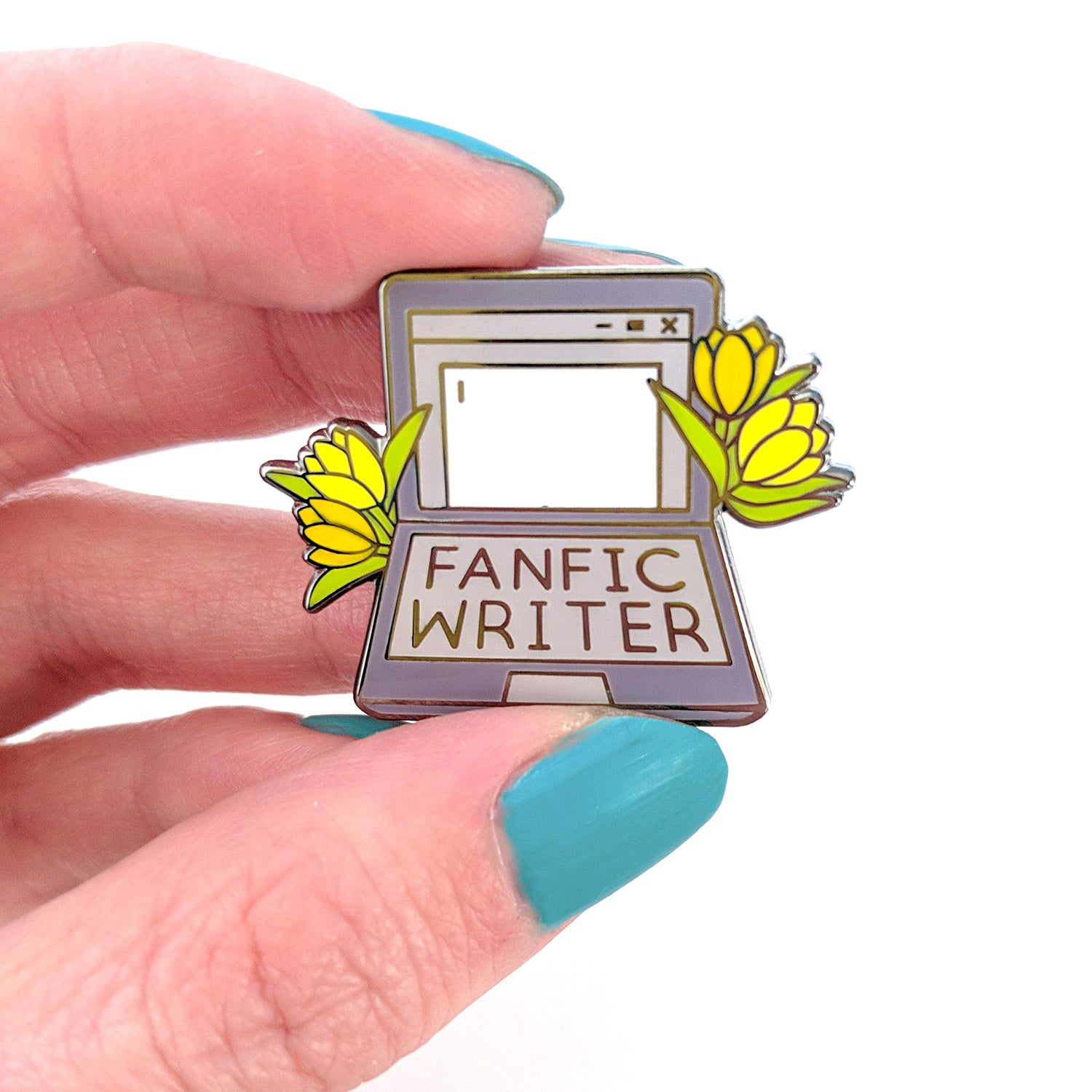 Seconds Sale! Fanfic Writer Enamel Pin - Geeky merchandise for people who play D&D - Merch to wear and cute accessories and stationery Paola's Pixels
