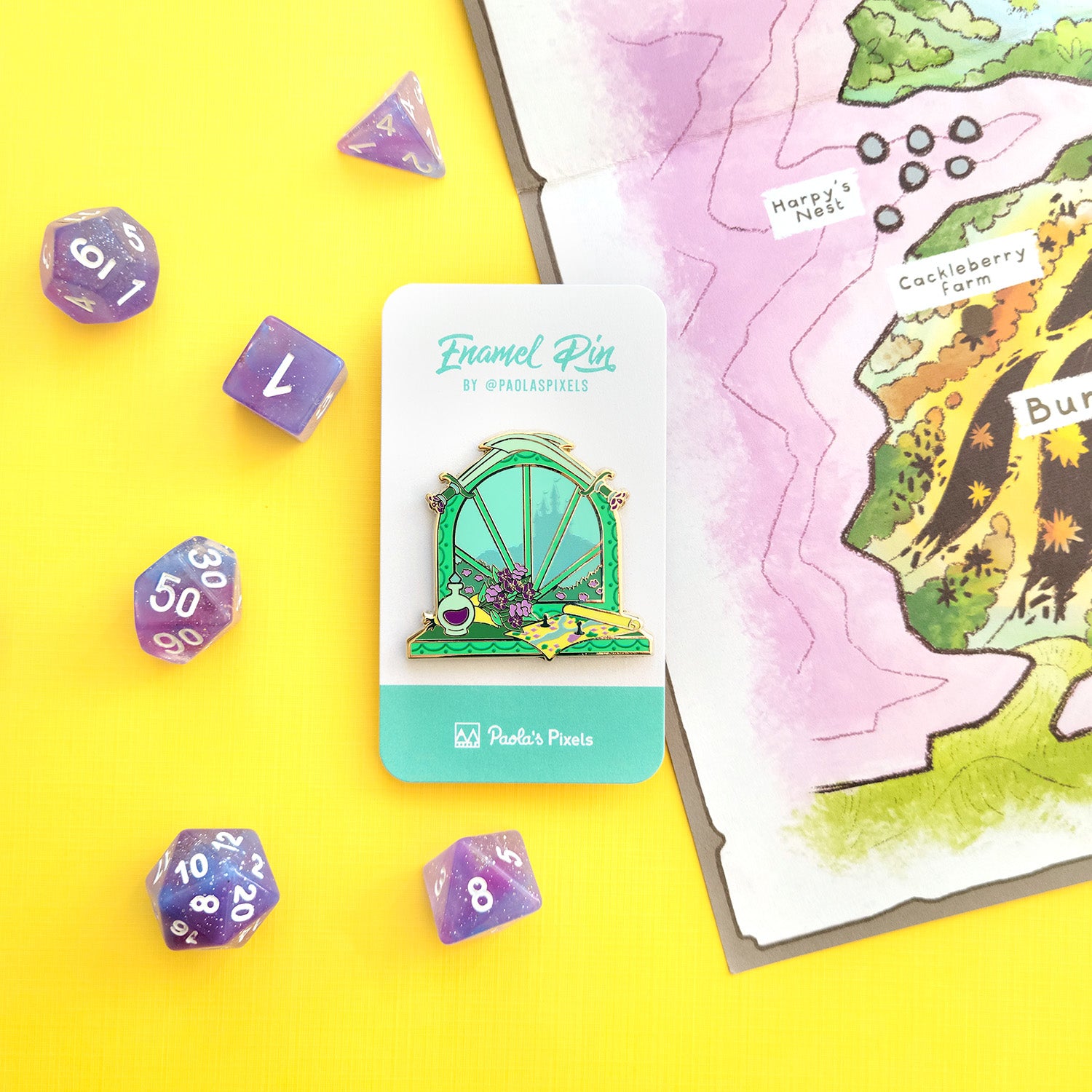 The Fighter Window Pin - Geeky merchandise for people who play D&D - Merch to wear and cute accessories and stationery Paola's Pixels