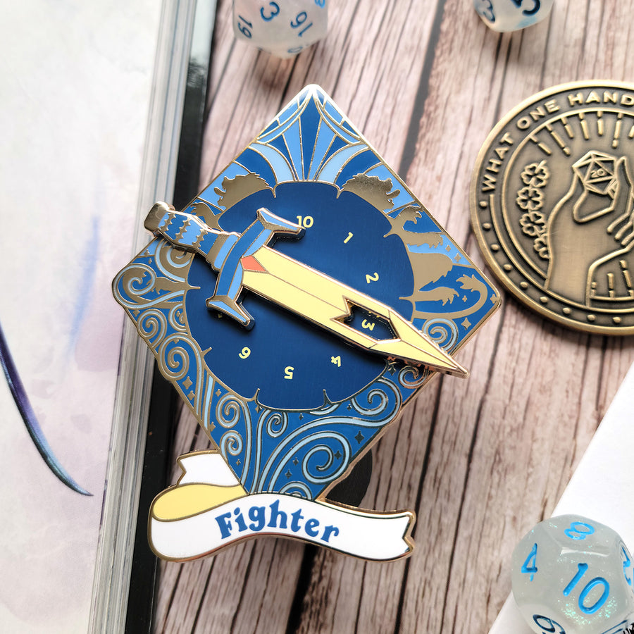 Fighter Second Wind Spinner Enamel Pin - Geeky merchandise for people who play D&D - Merch to wear and cute accessories and stationery Paola's Pixels