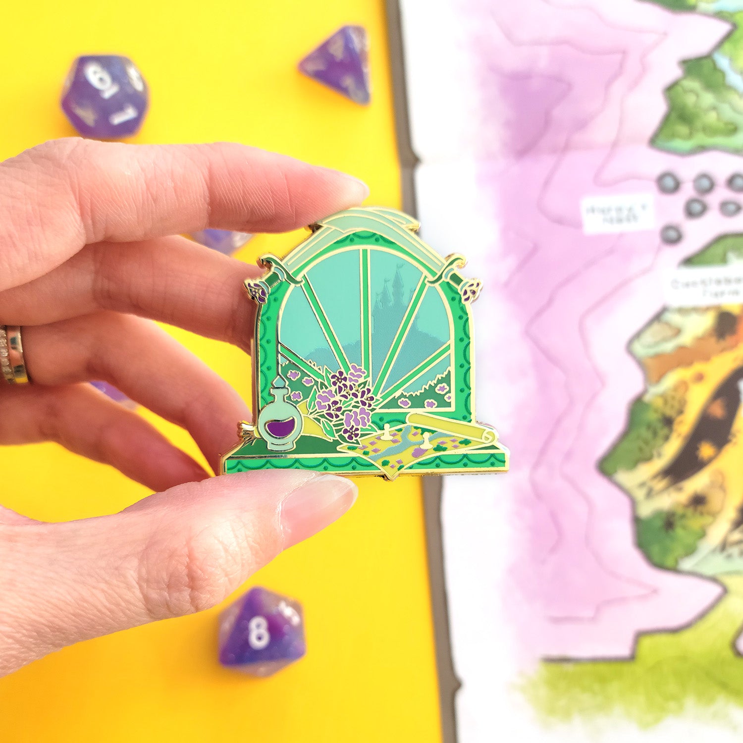 The Fighter Window Pin - Geeky merchandise for people who play D&D - Merch to wear and cute accessories and stationery Paola's Pixels