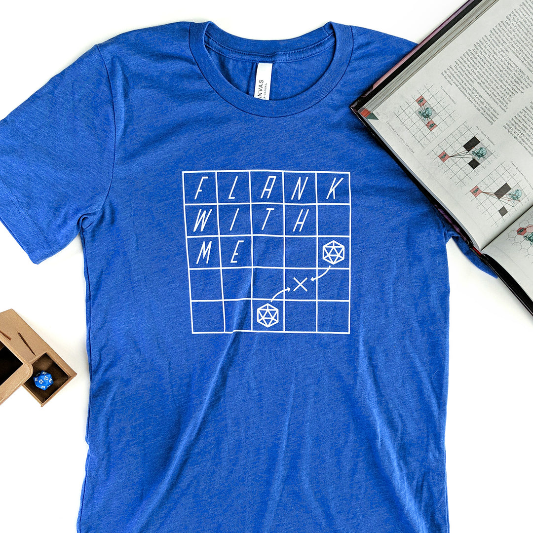 Flank With Me Shirt - Geeky merchandise for people who play D&D - Merch to wear and cute accessories and stationery Paola's Pixels