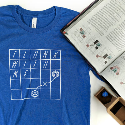Flank With Me Shirt - Geeky merchandise for people who play D&D - Merch to wear and cute accessories and stationery Paola's Pixels