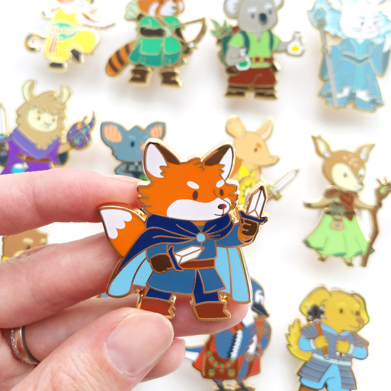 Seconds sale! Fox Rogue Enamel Pin - Geeky merchandise for people who play D&D - Merch to wear and cute accessories and stationery Paola&