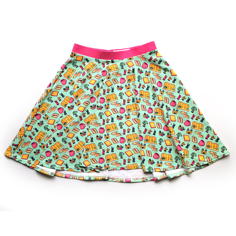 Colorful Game Master Skater Skirt - Geeky merchandise for people who play D&D - Merch to wear and cute accessories and stationery Paola&