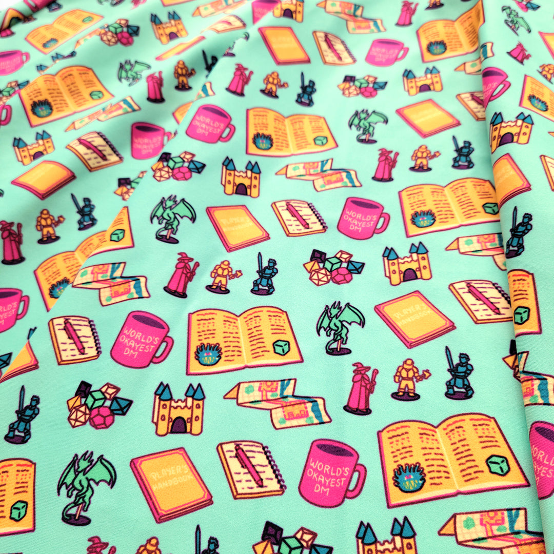 Colorful Game Master Skater Skirt - Geeky merchandise for people who play D&D - Merch to wear and cute accessories and stationery Paola's Pixels