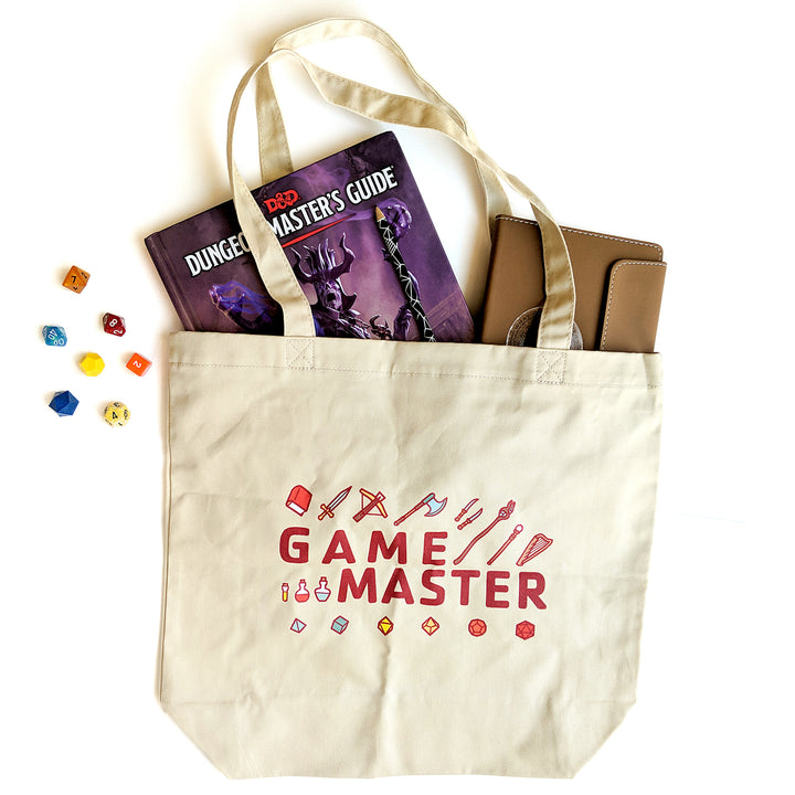 Game Master Tote bag - Geeky merchandise for people who play D&D - Merch to wear and cute accessories and stationery Paola's Pixels