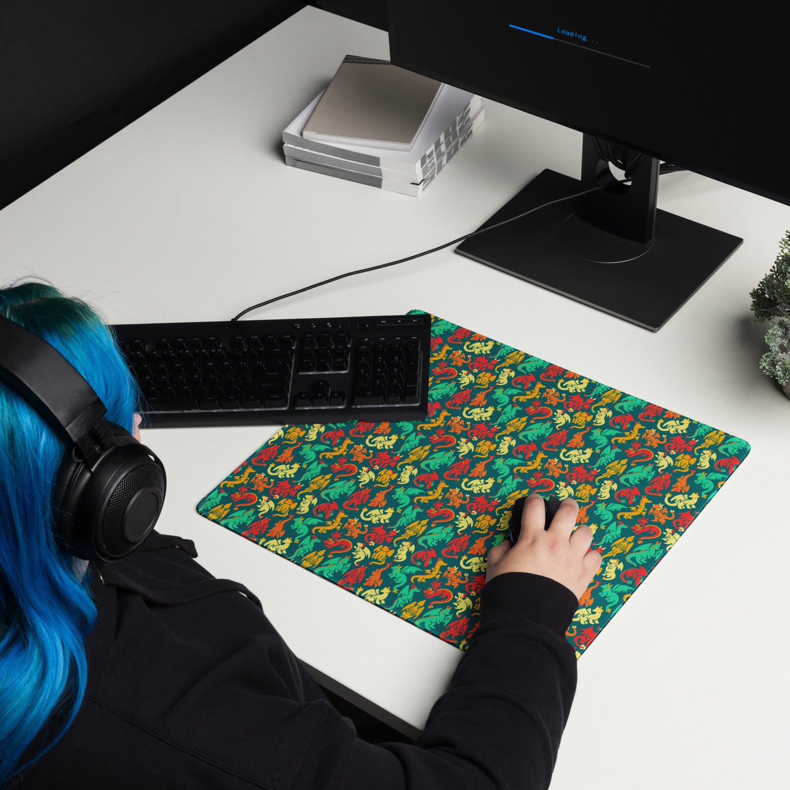 Dragons desk mat - Geeky merchandise for people who play D&D - Merch to wear and cute accessories and stationery Paola's Pixels