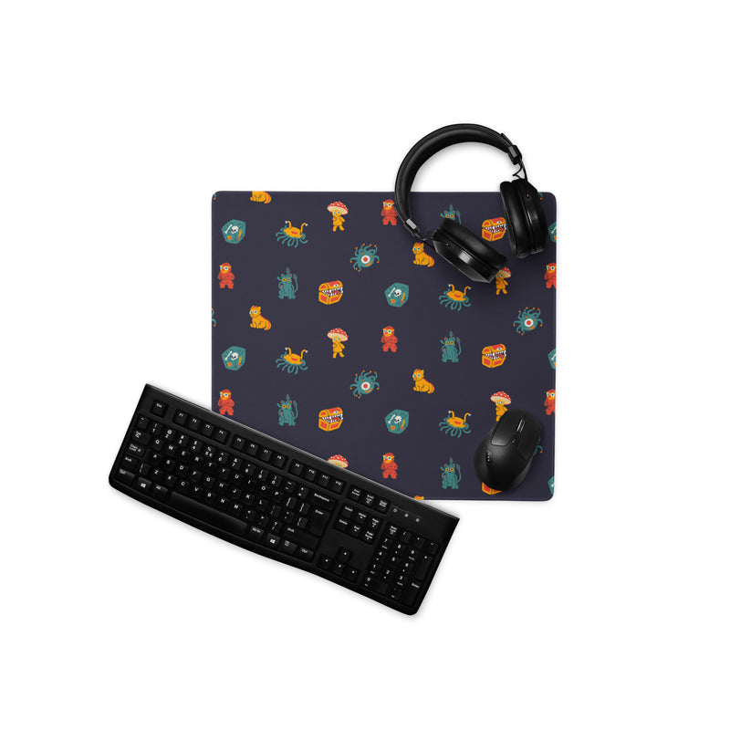 Monster Minis desk mat - Geeky merchandise for people who play D&D - Merch to wear and cute accessories and stationery Paola&
