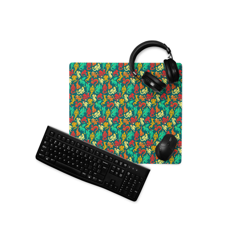 Dragons desk mat - Geeky merchandise for people who play D&D - Merch to wear and cute accessories and stationery Paola&