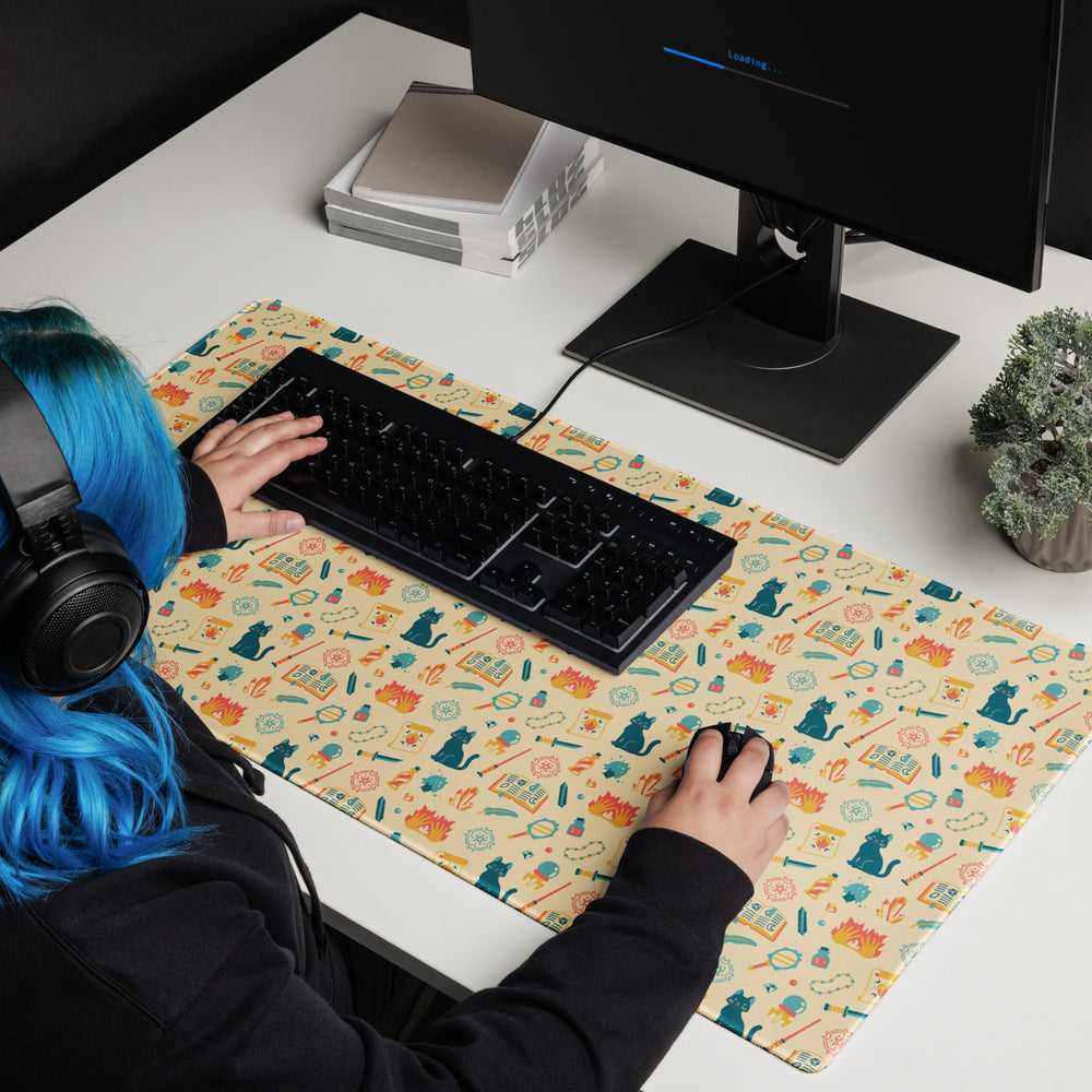 Wizard desk mat - Geeky merchandise for people who play D&D - Merch to wear and cute accessories and stationery Paola's Pixels