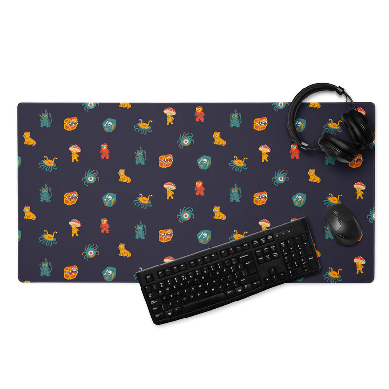 Monster Minis desk mat - Geeky merchandise for people who play D&D - Merch to wear and cute accessories and stationery Paola&