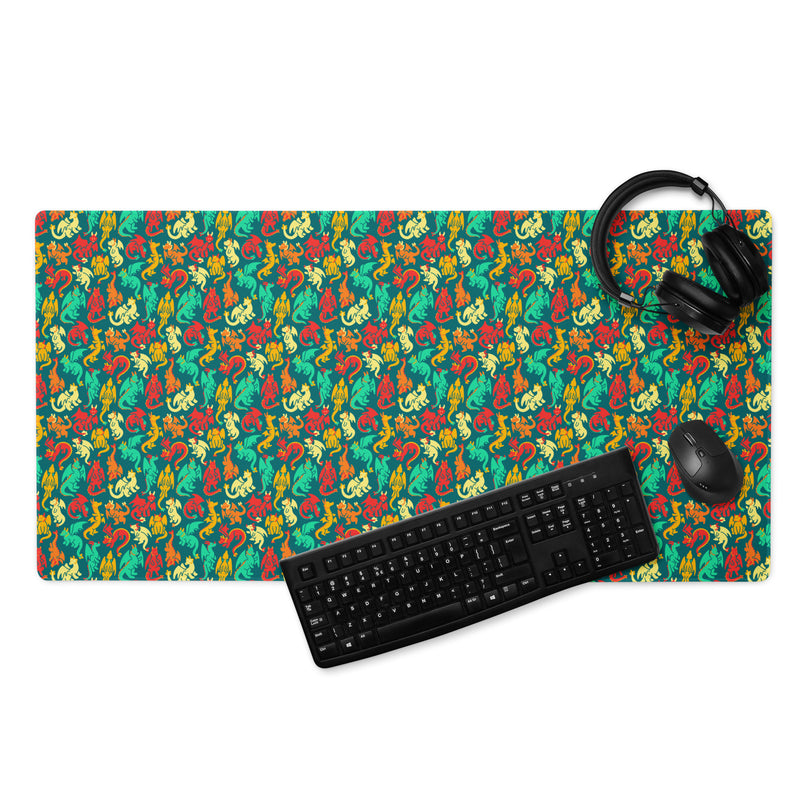 Dragons desk mat - Geeky merchandise for people who play D&D - Merch to wear and cute accessories and stationery Paola&