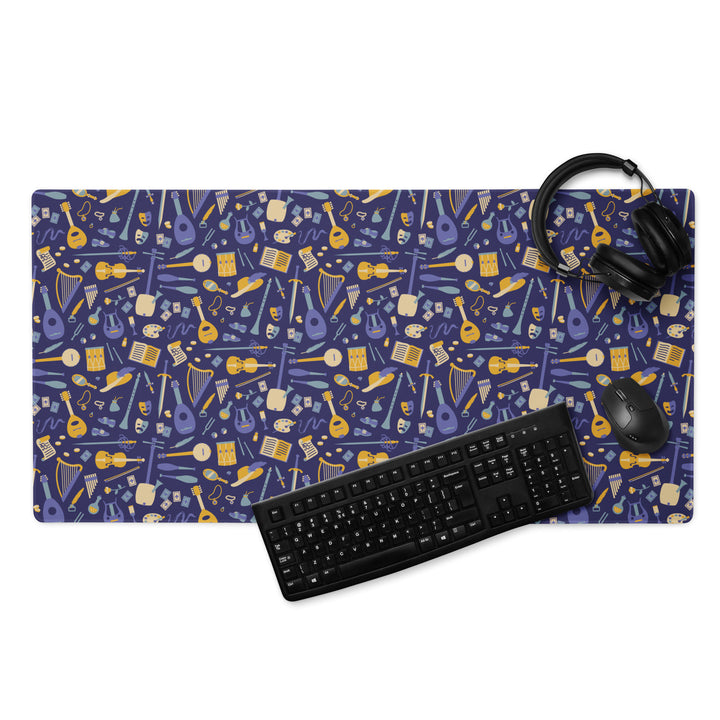 Purple Bard desk mat - Geeky merchandise for people who play D&D - Merch to wear and cute accessories and stationery Paola's Pixels
