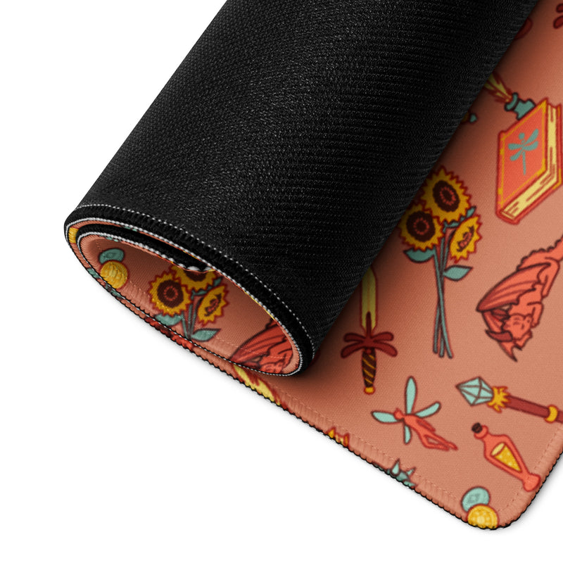 Summer Warlock desk mat - Geeky merchandise for people who play D&D - Merch to wear and cute accessories and stationery Paola&