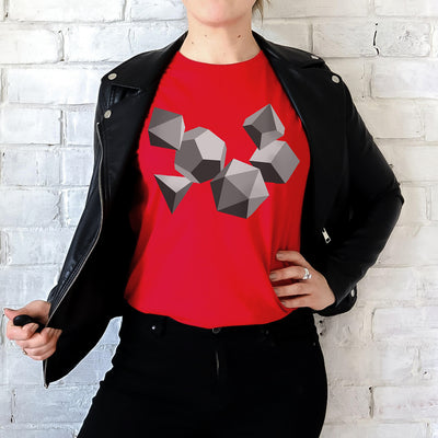 Grayscale Dice Shirt - Geeky merchandise for people who play D&D - Merch to wear and cute accessories and stationery Paola's Pixels