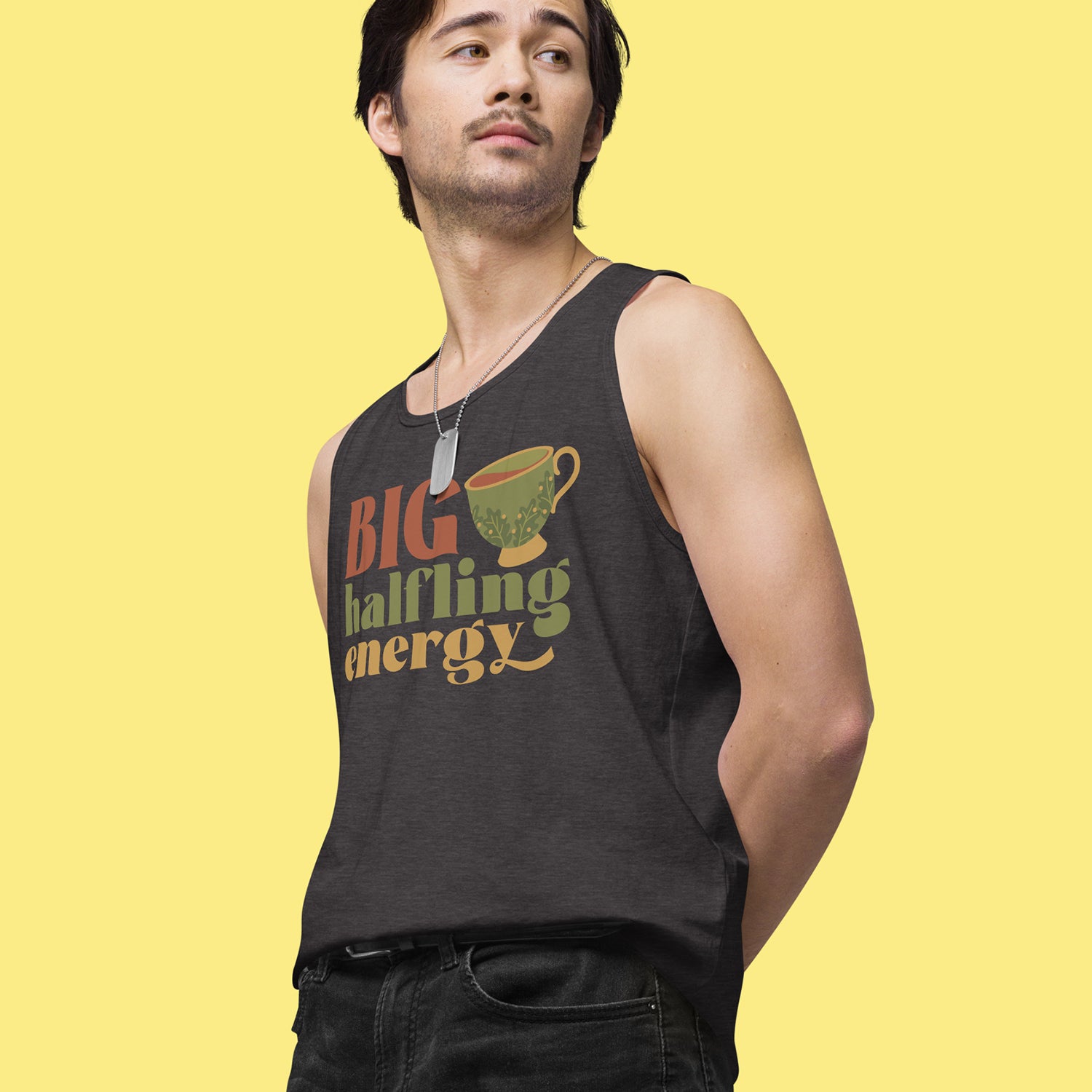 Big Halfling Energy Tank Top - Geeky merchandise for people who play D&D - Merch to wear and cute accessories and stationery Paola's Pixels