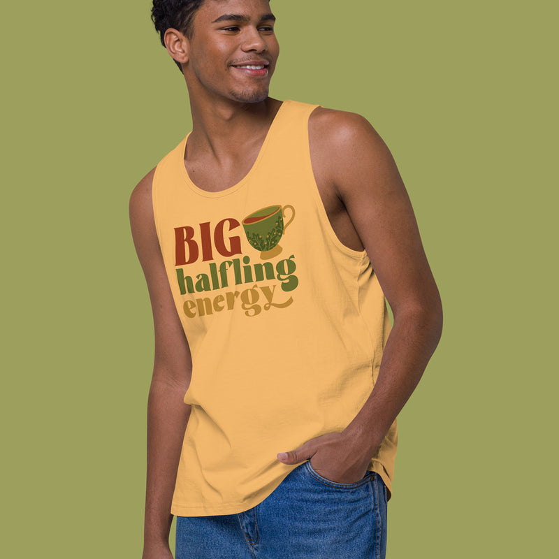 Big Halfling Energy Tank Top - Geeky merchandise for people who play D&D - Merch to wear and cute accessories and stationery Paola&