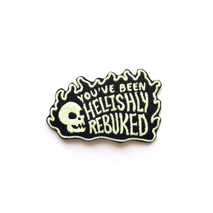 You've Been Hellishly Rebuked Patch - Geeky merchandise for people who play D&D - Merch to wear and cute accessories and stationery Paola's Pixels