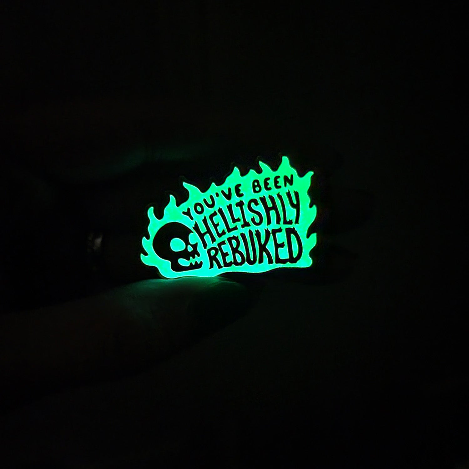 You've Been Hellishly Rebuked Enamel Pin - Geeky merchandise for people who play D&D - Merch to wear and cute accessories and stationery Paola's Pixels