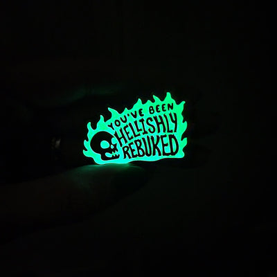 Seconds Sale! You've Been Hellishly Rebuked Enamel Pin - Geeky merchandise for people who play D&D - Merch to wear and cute accessories and stationery Paola's Pixels