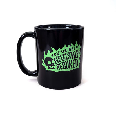 You've Been Hellishly Rebuked Mug - Geeky merchandise for people who play D&D - Merch to wear and cute accessories and stationery Paola's Pixels