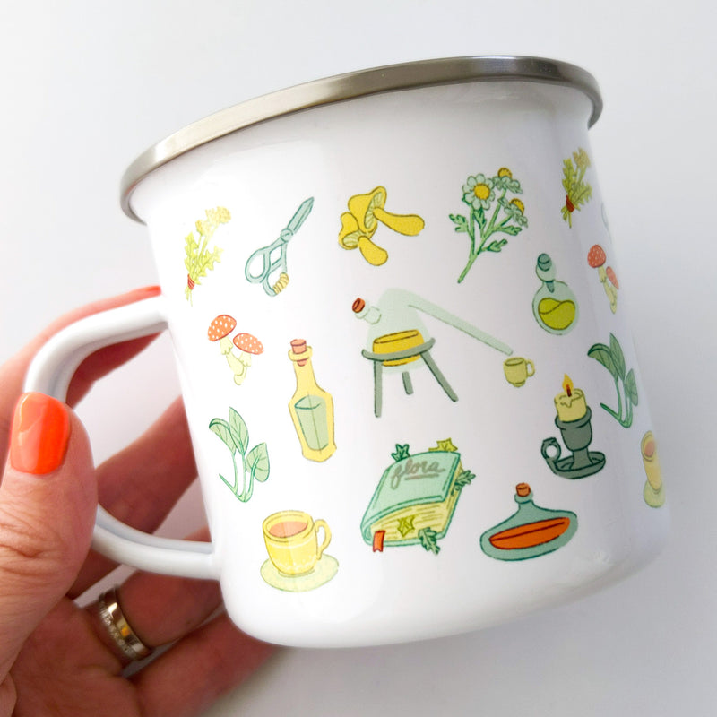 Alchemist Enamel Mug - Geeky merchandise for people who play D&D - Merch to wear and cute accessories and stationery Paola&