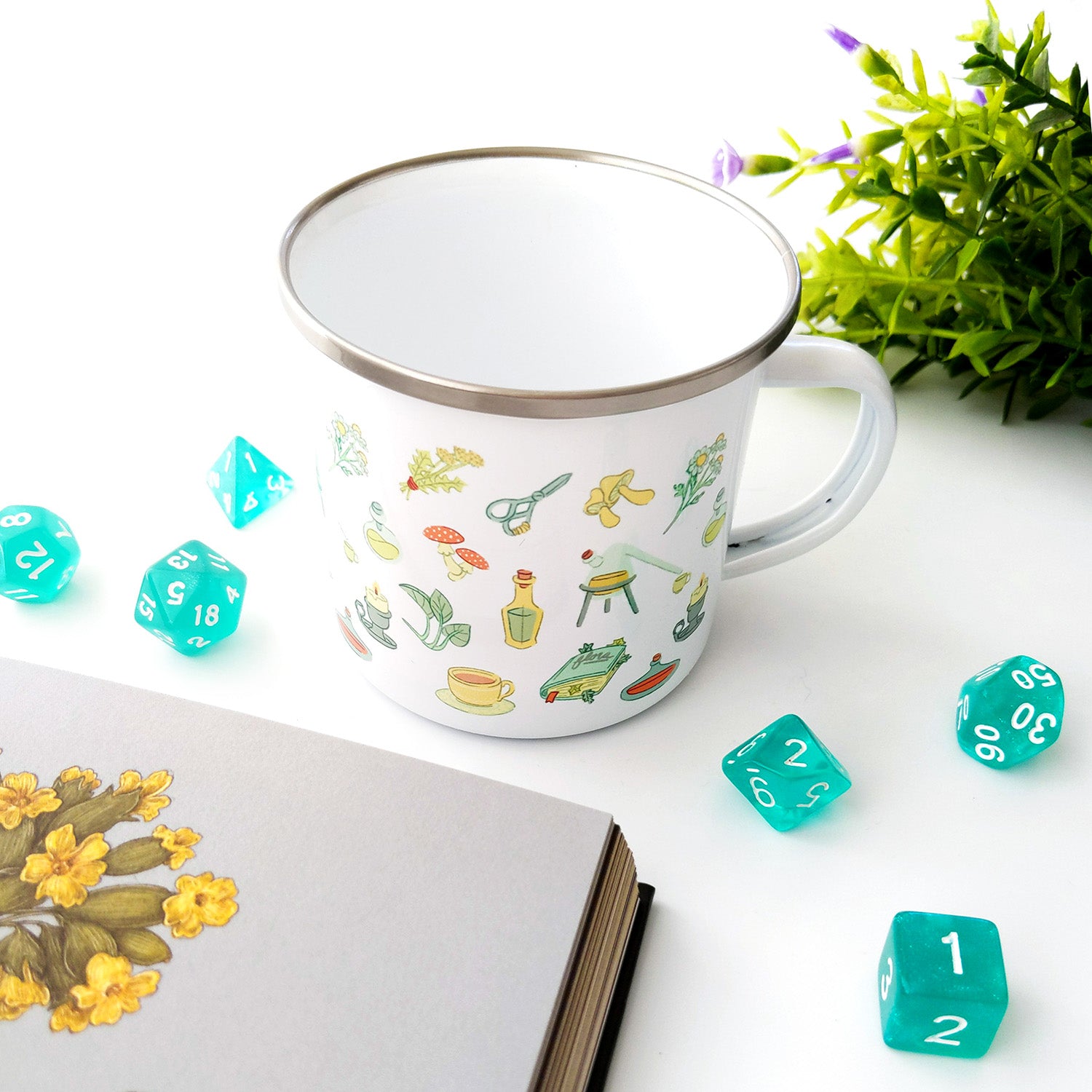 Alchemist Enamel Mug - Geeky merchandise for people who play D&D - Merch to wear and cute accessories and stationery Paola's Pixels
