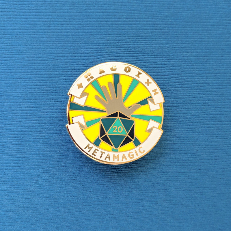 Seconds Sale!  Metamagic Enamel Pin - Geeky merchandise for people who play D&D - Merch to wear and cute accessories and stationery Paola&