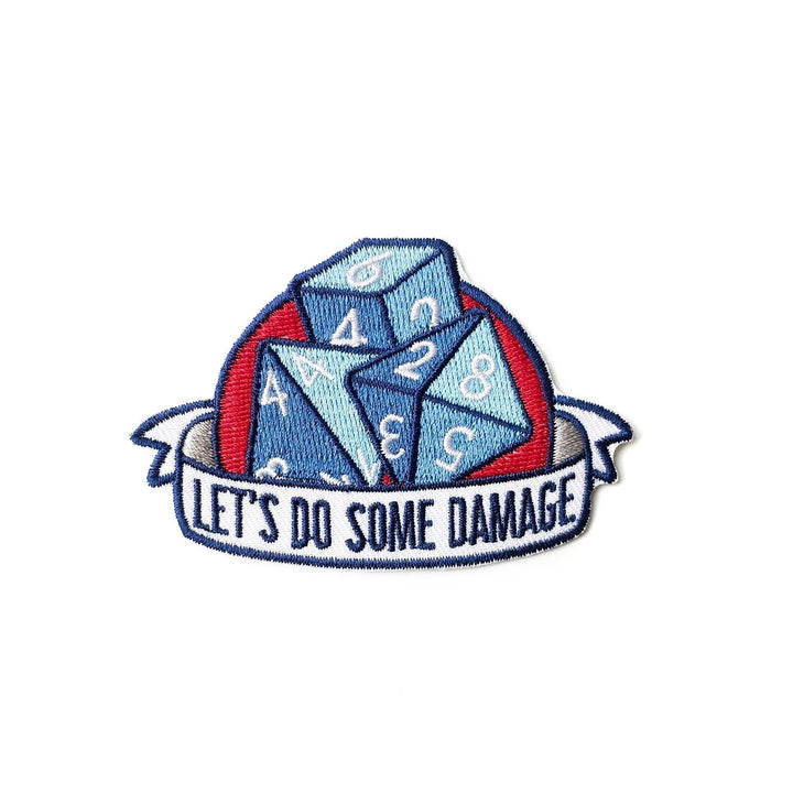 Let's Do Some Damage Patch - Geeky merchandise for people who play D&D - Merch to wear and cute accessories and stationery Paola's Pixels