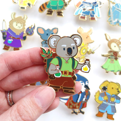 Koala Alchemist Enamel Pin - Geeky merchandise for people who play D&D - Merch to wear and cute accessories and stationery Paola's Pixels