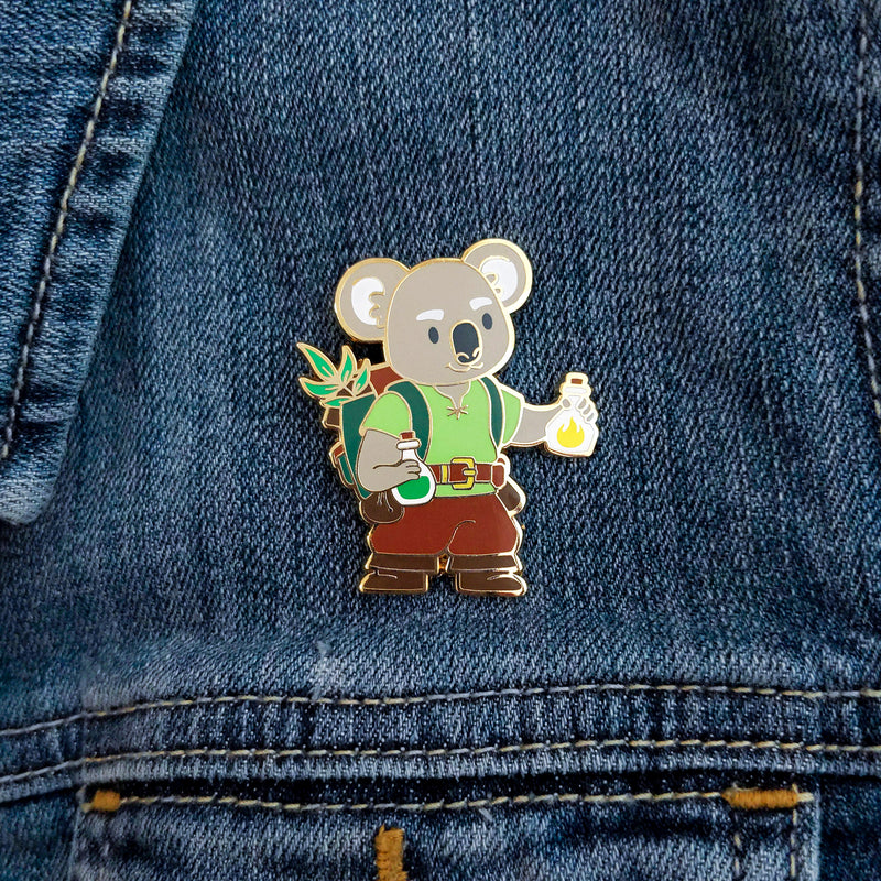 Koala Alchemist Enamel Pin - Geeky merchandise for people who play D&D - Merch to wear and cute accessories and stationery Paola&