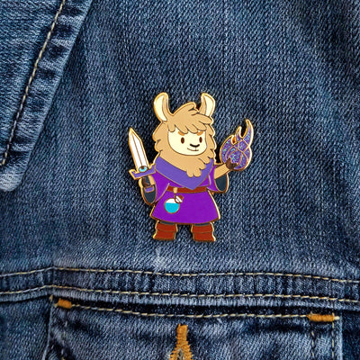 Llama Warlock Enamel Pin with Glitter - Geeky merchandise for people who play D&D - Merch to wear and cute accessories and stationery Paola's Pixels