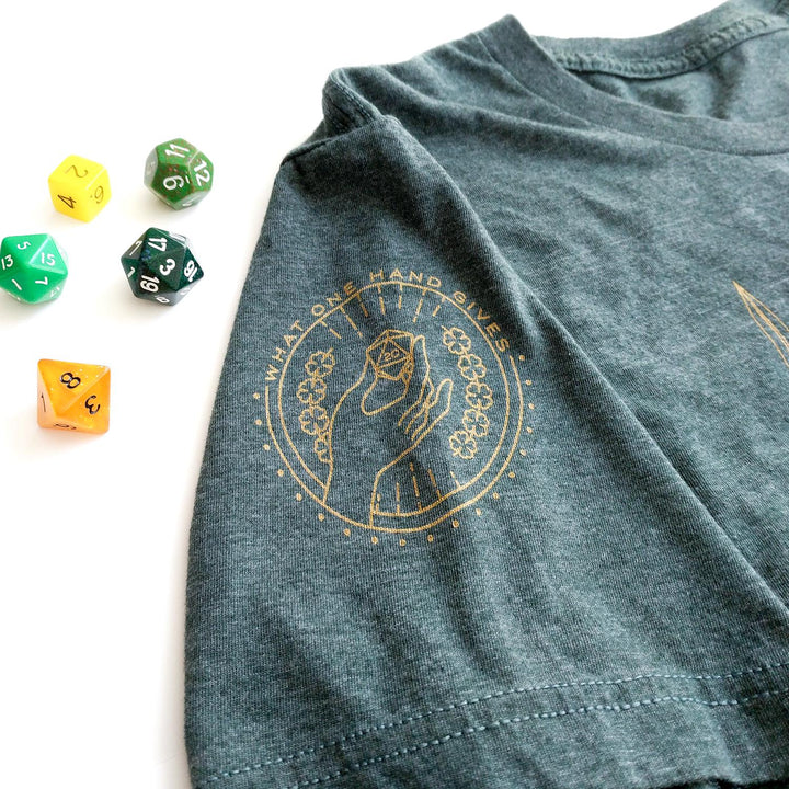 Lucky Shirt with Sleeve Prints - Geeky merchandise for people who play D&D - Merch to wear and cute accessories and stationery Paola's Pixels