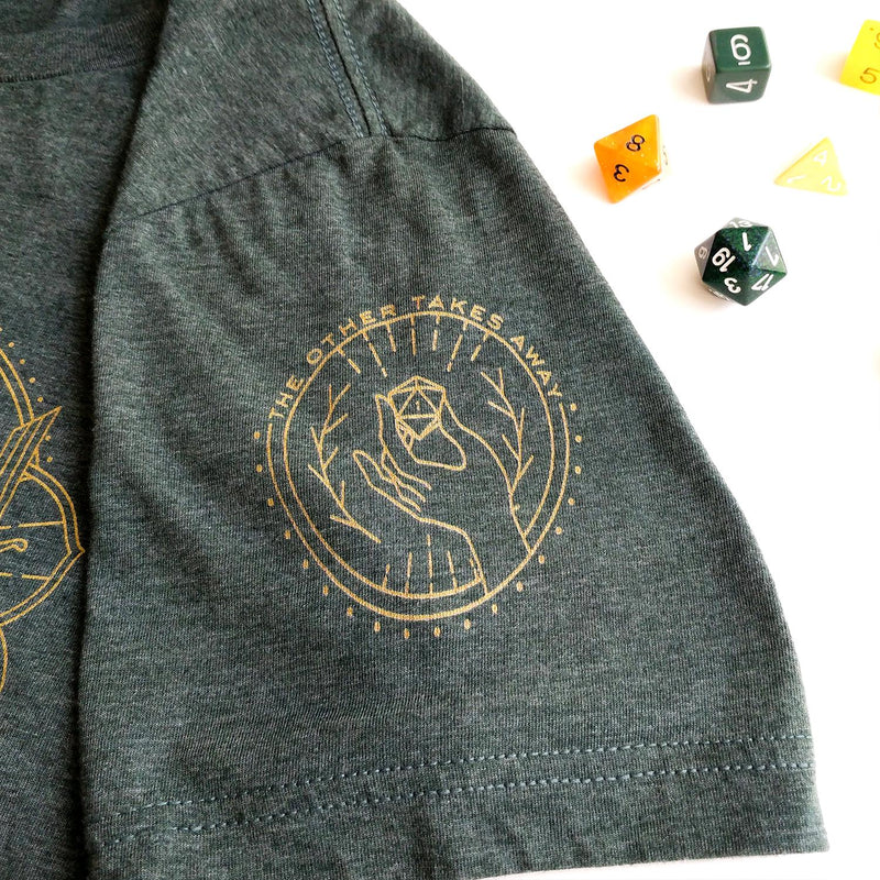 Lucky Shirt with Sleeve Prints - Geeky merchandise for people who play D&D - Merch to wear and cute accessories and stationery Paola&