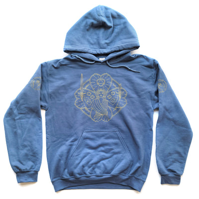 Lucky Pullover Hoodie with Sleeve Prints - Geeky merchandise for people who play D&D - Merch to wear and cute accessories and stationery Paola's Pixels