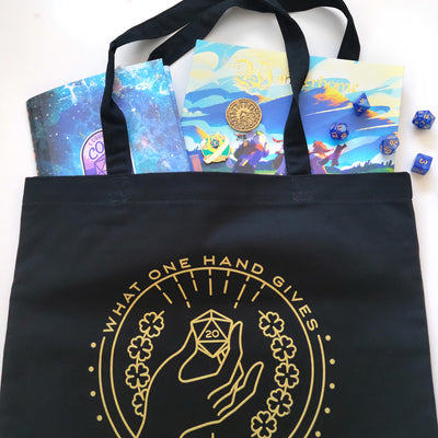 Lucky Tote Bag - Geeky merchandise for people who play D&D - Merch to wear and cute accessories and stationery Paola's Pixels