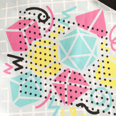 90s Dice Tote Bag - Geeky merchandise for people who play D&D - Merch to wear and cute accessories and stationery Paola's Pixels