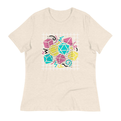 90s Dice Women's shirt Dark Version - Geeky merchandise for people who play D&D - Merch to wear and cute accessories and stationery Paola's Pixels