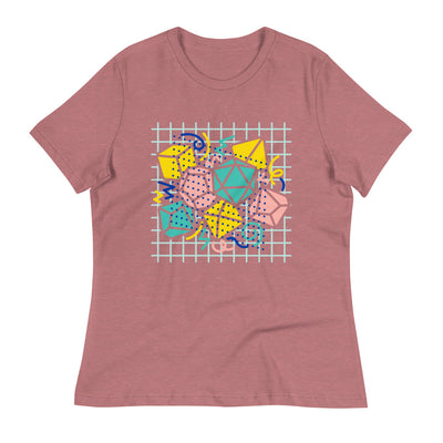 90s Dice Women's Shirt Light Version - Geeky merchandise for people who play D&D - Merch to wear and cute accessories and stationery Paola's Pixels